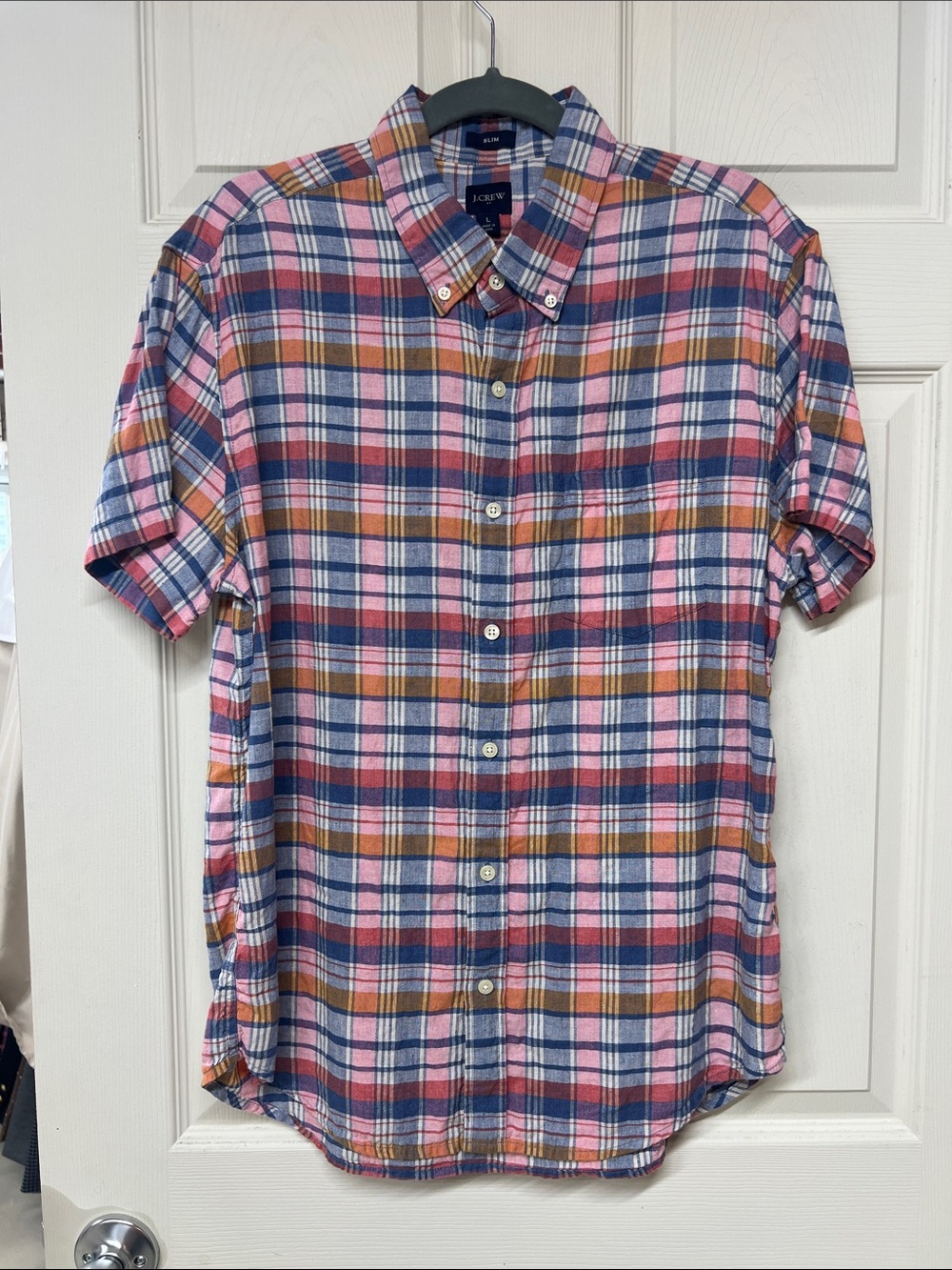 J. Crew Multicolor Plaid Short-Sleeve Button-Down Shirt